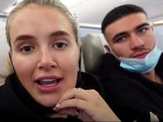 Molly-Mae Hague and Tommy Fury criticised for not wearing face masks