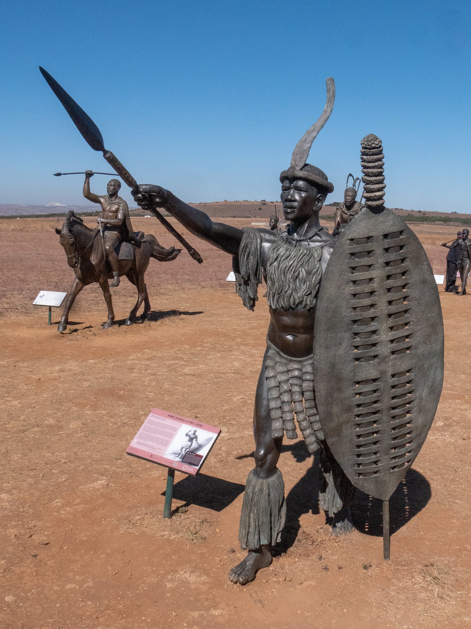 A bronze of Shaka Zulu, a leader who combined incisive intelligence with relentless terror to militarise his nation