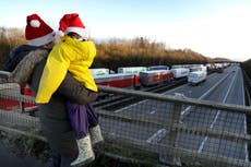 Thousands of lorry drivers spending Christmas Day stuck at border