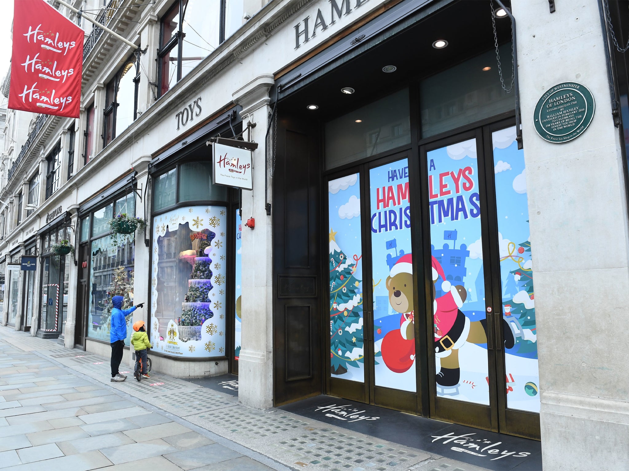 Hamleys toy store on Regent street in London closed due to tier 4 coronavirus restrictions during what would normally be the Boxing Day sales