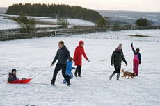 Snowy scenes captured around the country as UK sees White Christmas