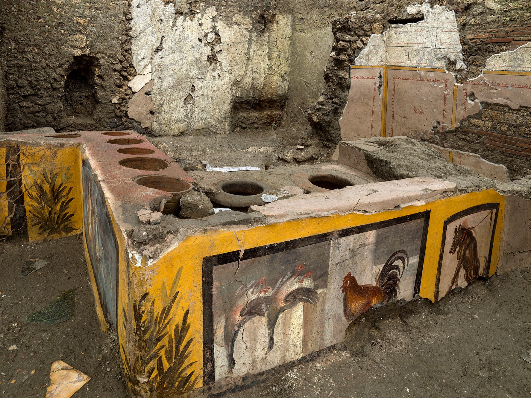 Part of the ancient fast food counter had been dug up in 2019 during restoration efforts