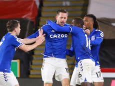 Everton strike late to go second and break Sheffield United hearts