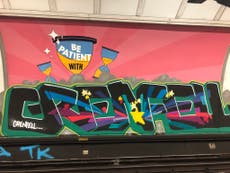 Tube station covered with ‘extensive graffiti’ including Grenfell Tower mural