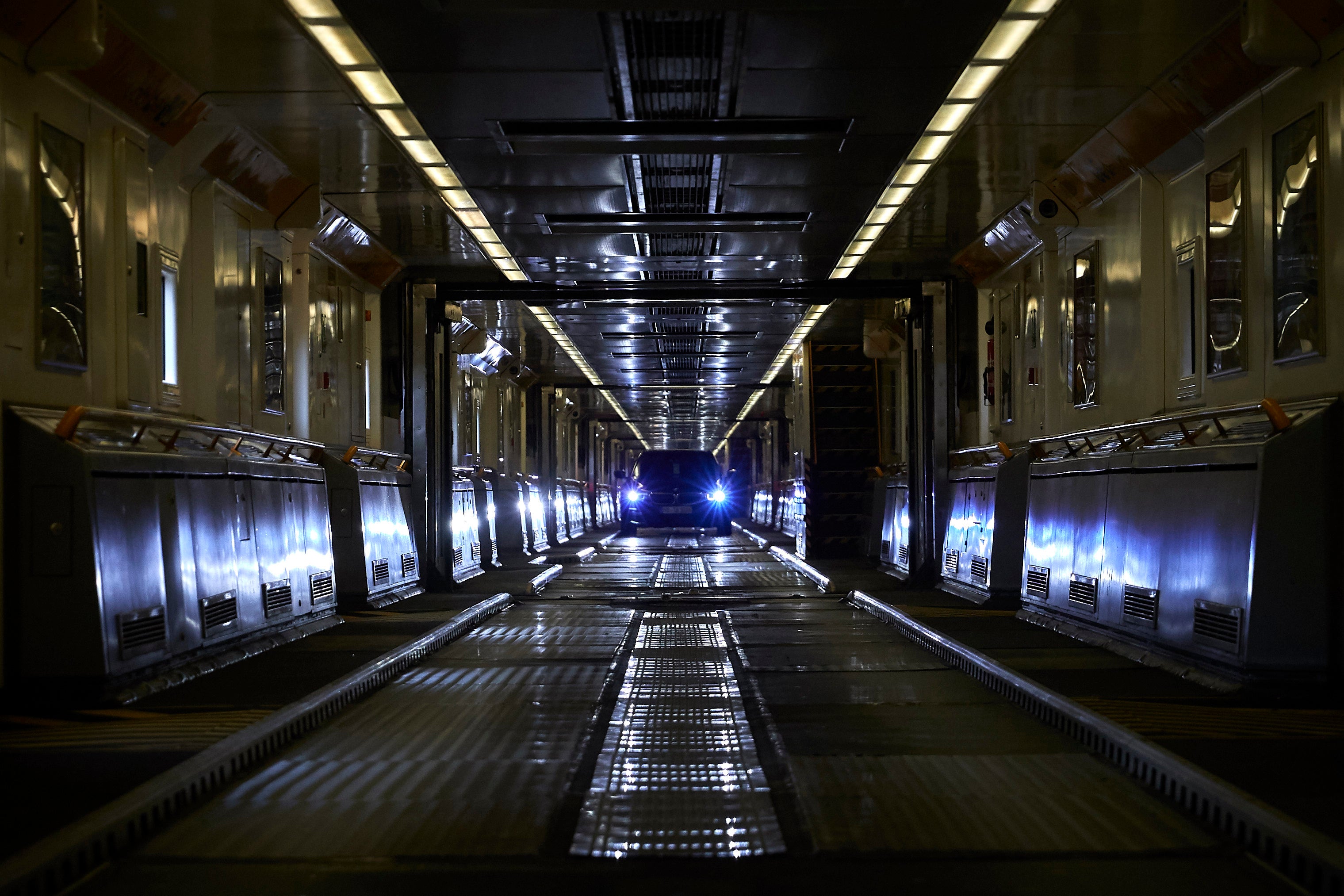 A person has been arrested after authorities discovered them in the Channel Tunnel