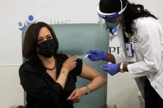 Kamala Harris receives Covid-19 vaccine dose