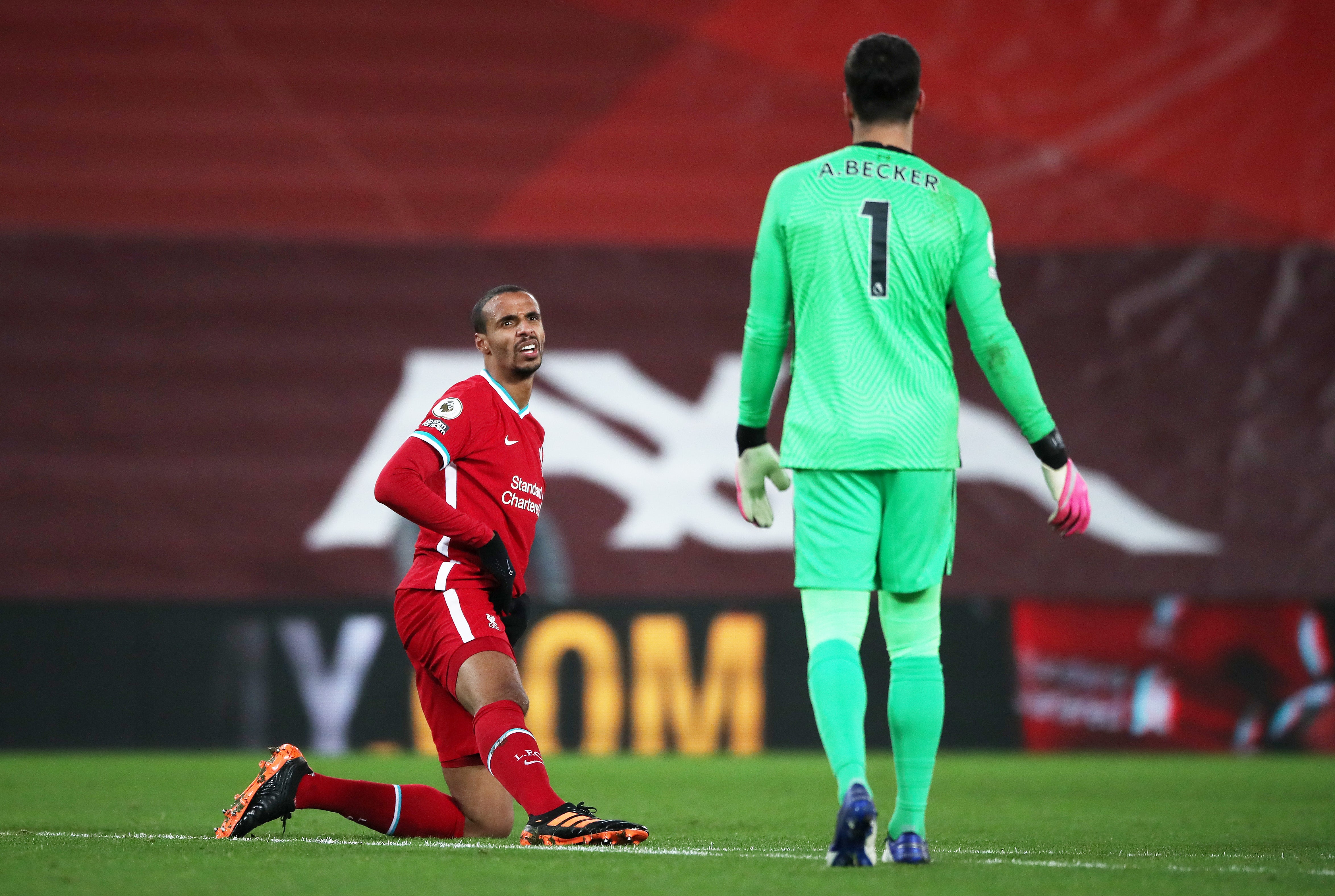 Joel Matip pulled up during the 1-1 draw with West Brom