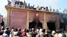 Pakistan arrests 14 after mob destroys century-old Hindu temple