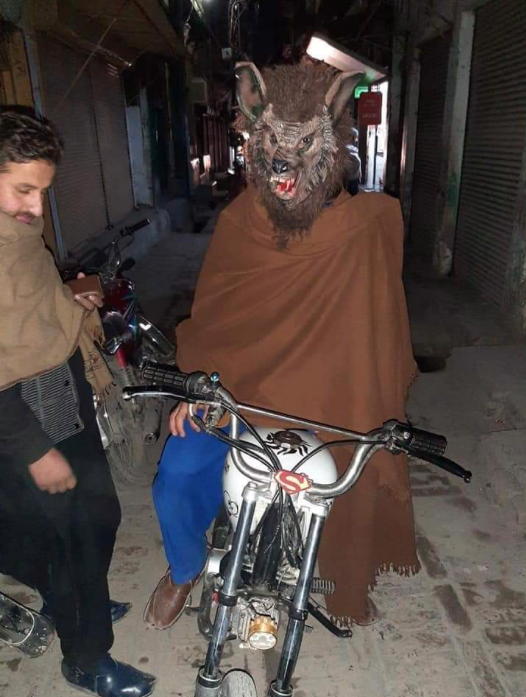 The photos of the man dressed as a werewolf have gone viral&nbsp;