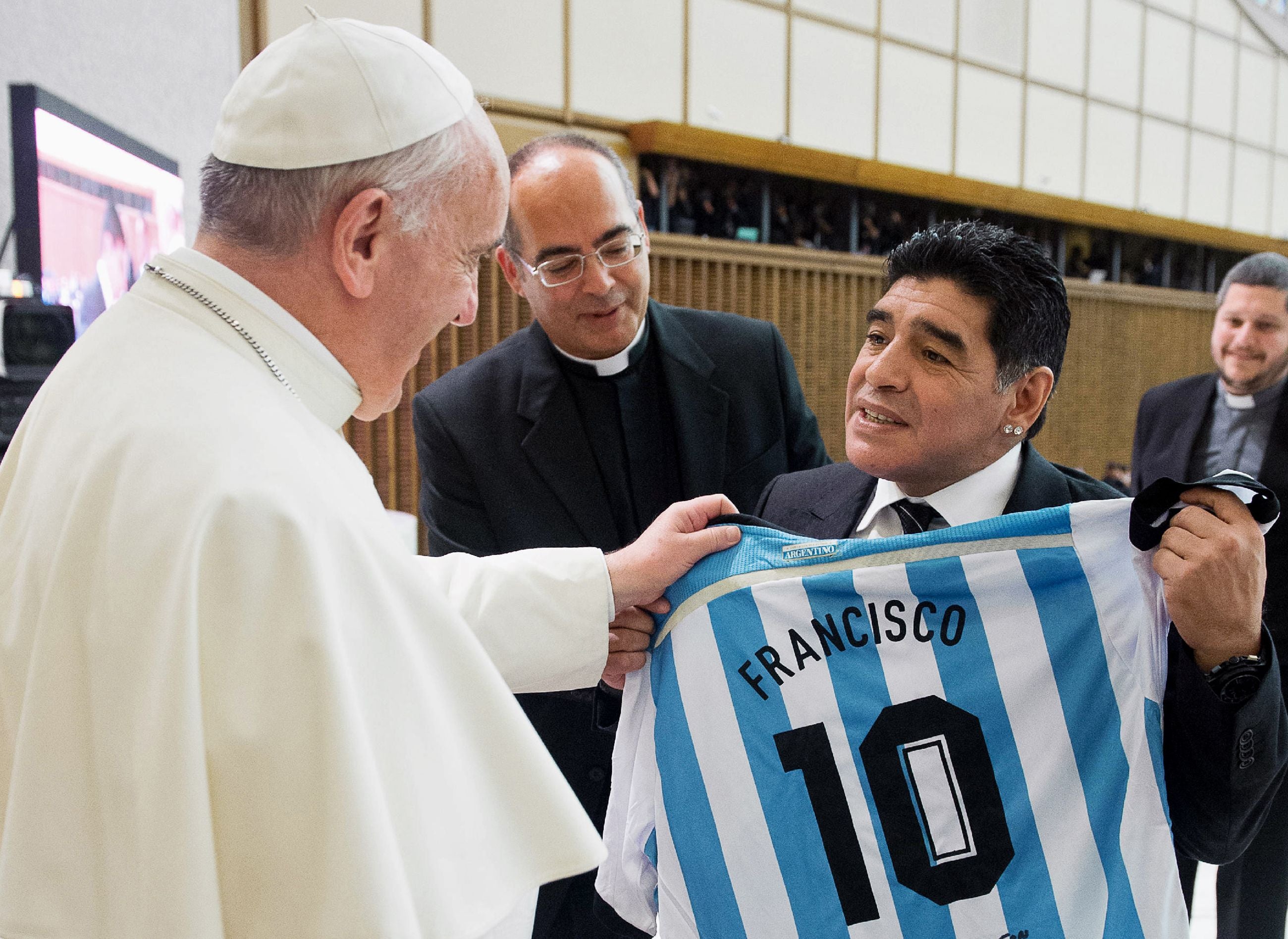 Pope Francis recalled his own days playing soccer as a child with a ball made of rags