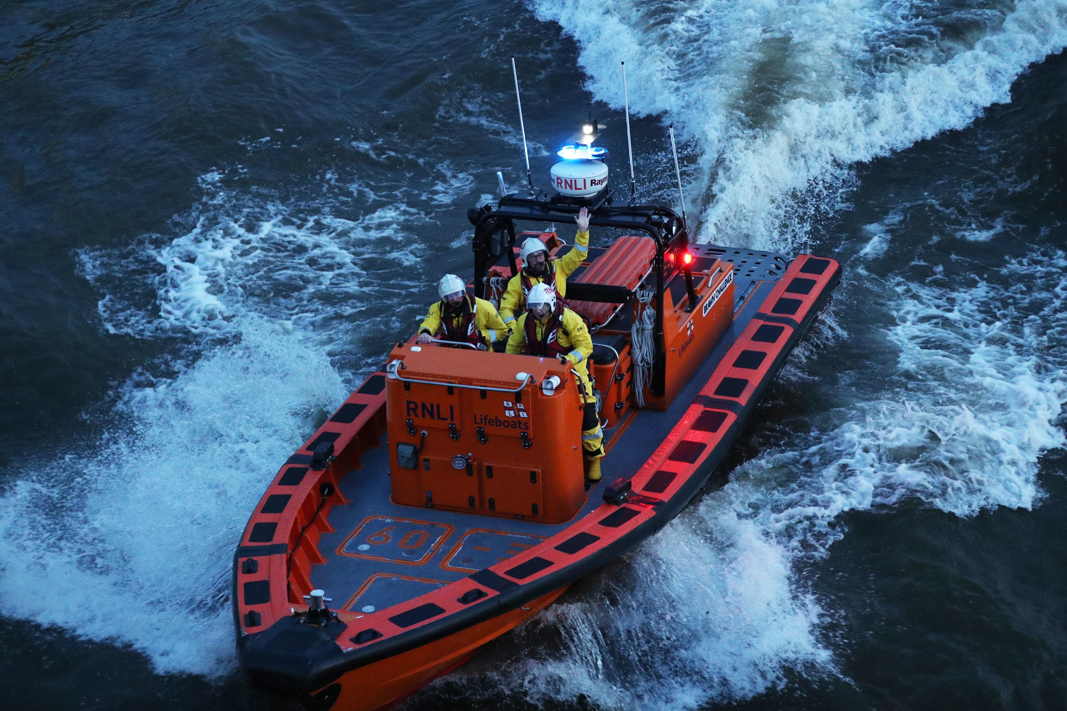 The 27ft yacht was floating near the mouth of the Medway Estuary in Kent on Saturday morning