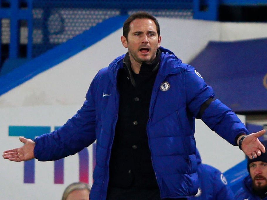 Frank Lampard gestures on the touchline