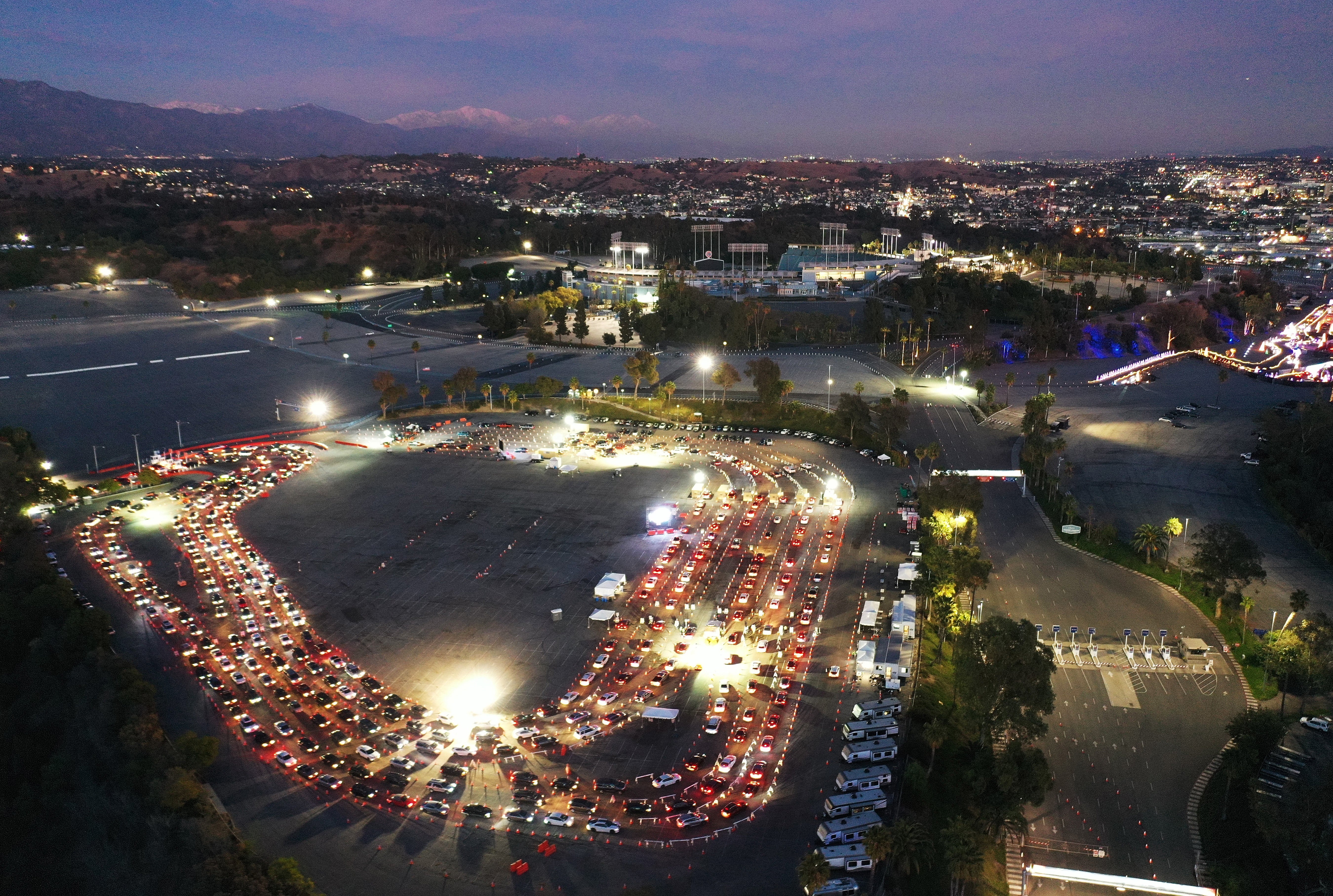<p>Dodger Stadium has been used by Los Angeles County as a Covid-19 testing site</p>
