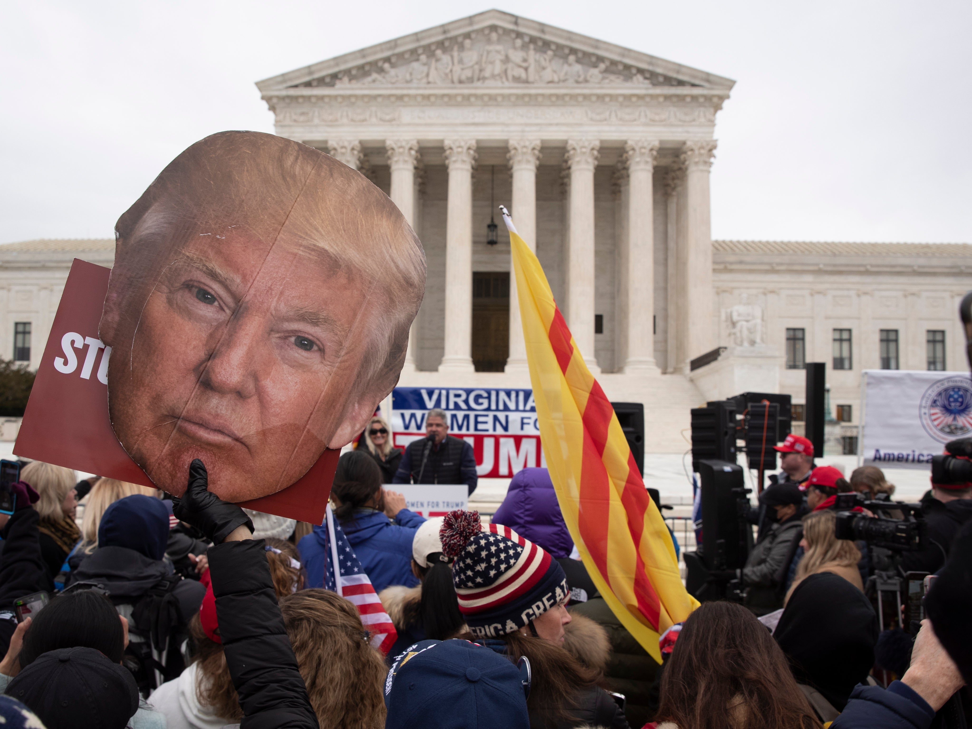 Trump supporters participate in a rally outside the US Supreme Court in Washington