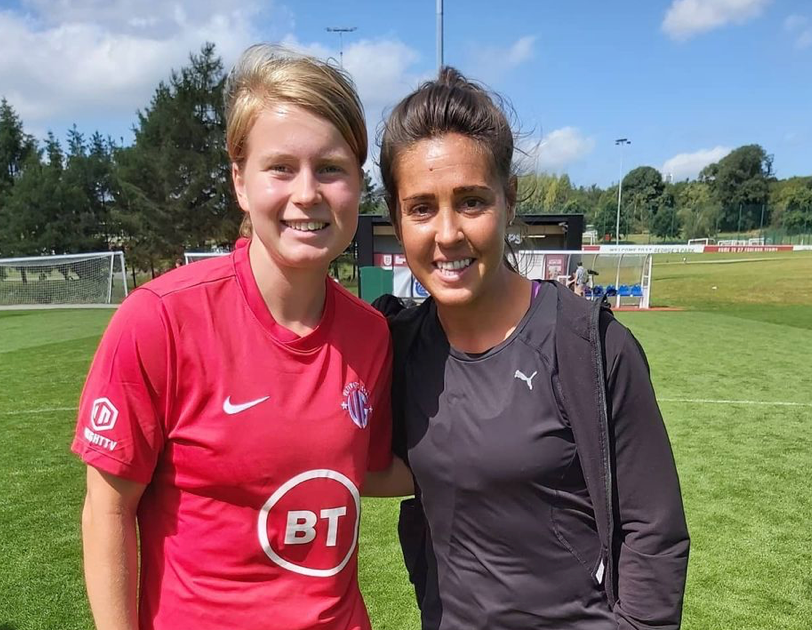 Ruth Fox poses with Fara Williams as part of BT Sport’s Ultimate Goal