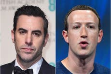 Sacha Baron Cohen reacts as Mark Zuckerberg bans Trump from Facebook