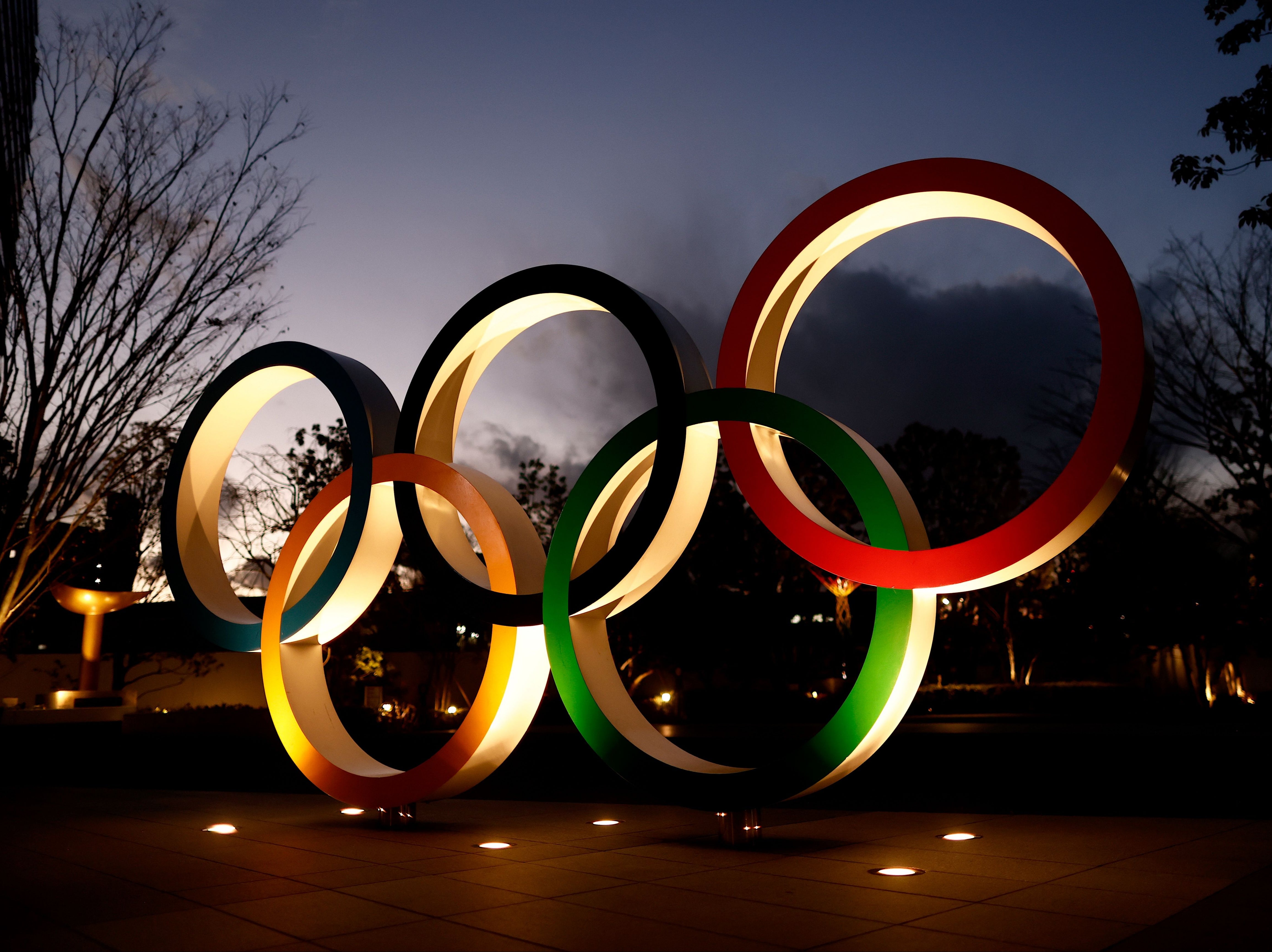 Olympic Rings near the National Stadium in Tokyo