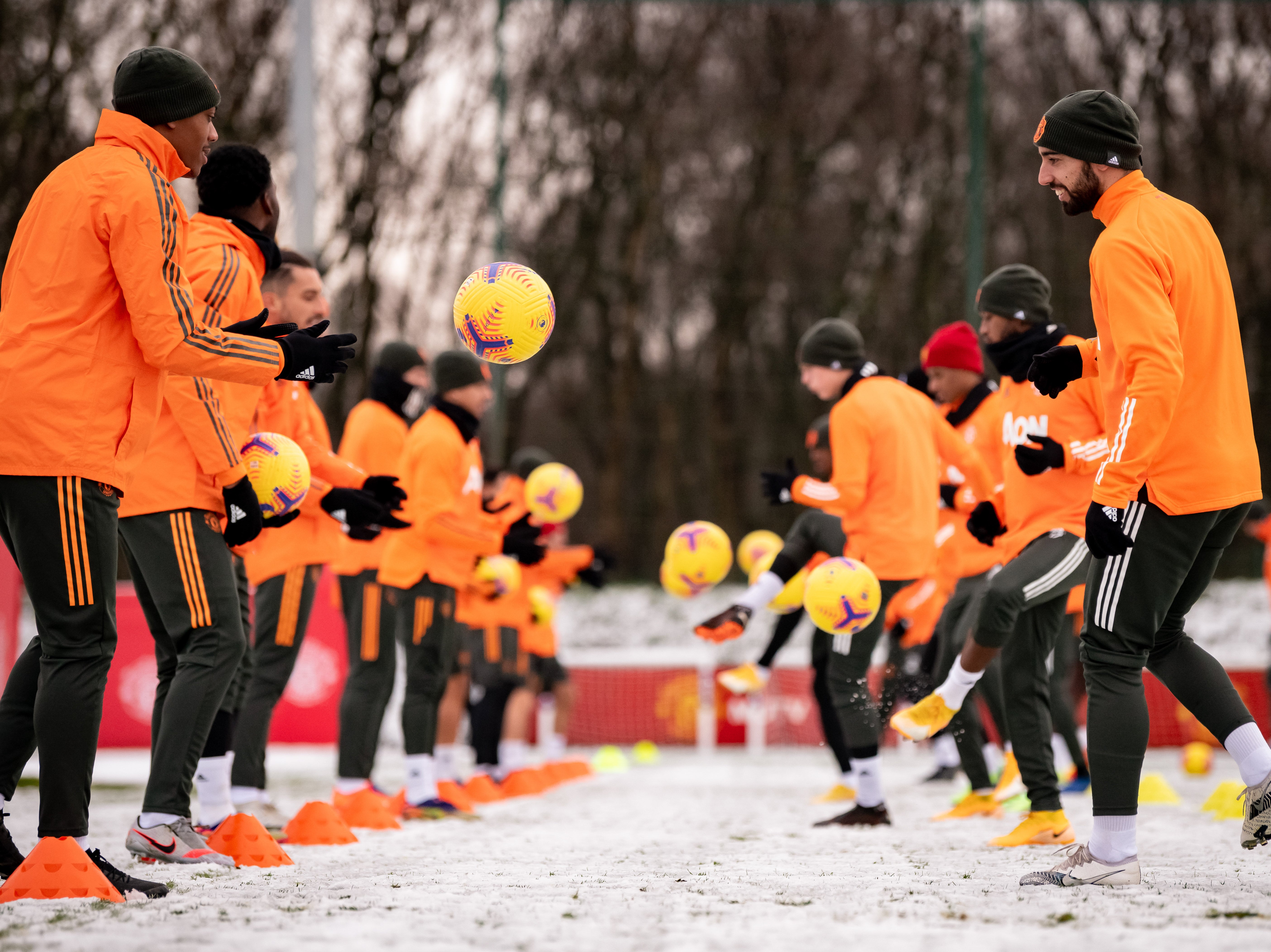 Manchester United players at training