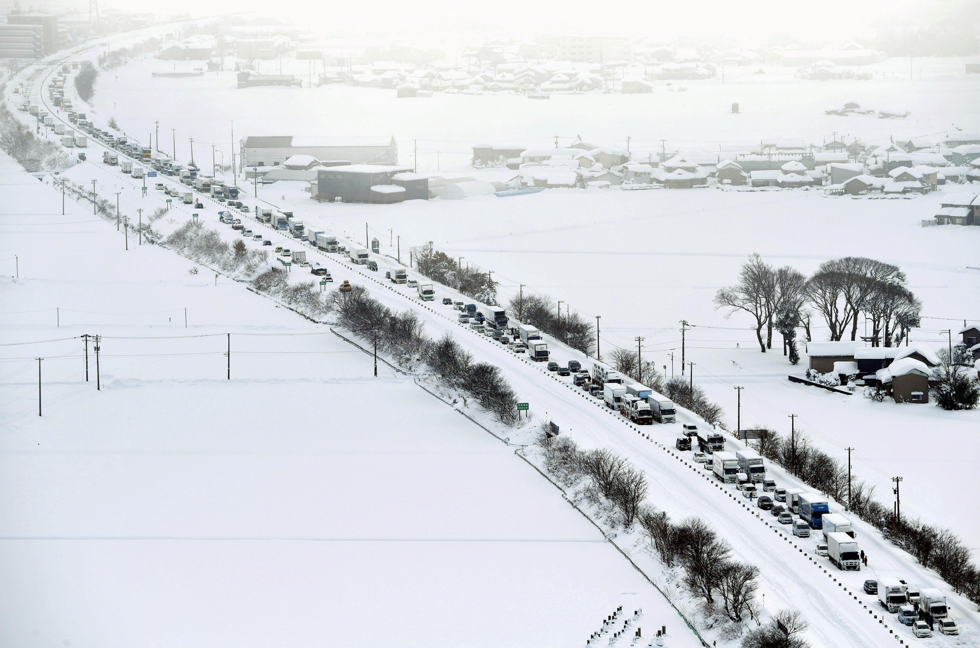 Vehicles were stranded and many houses lost power