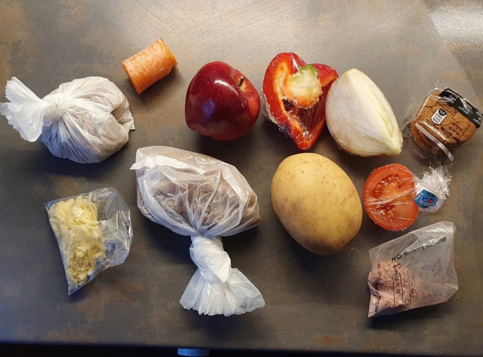 A food parcel offered to children who receive free school meals during the UK’s most recent national lockdown