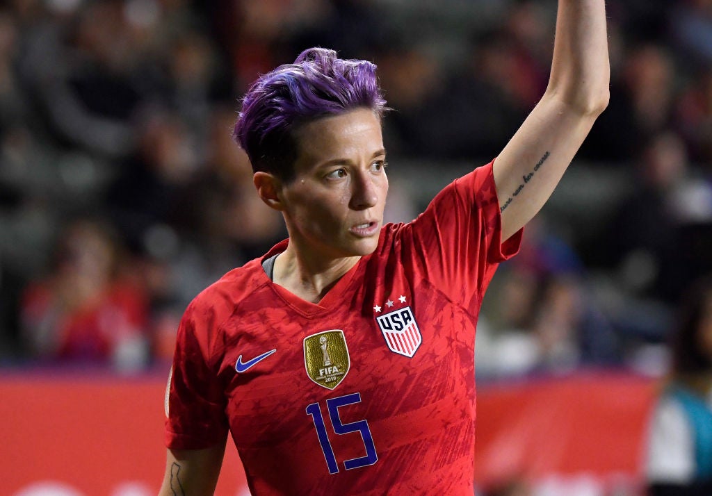 Megan Rapinoe in action for the US against Mexico in 2020