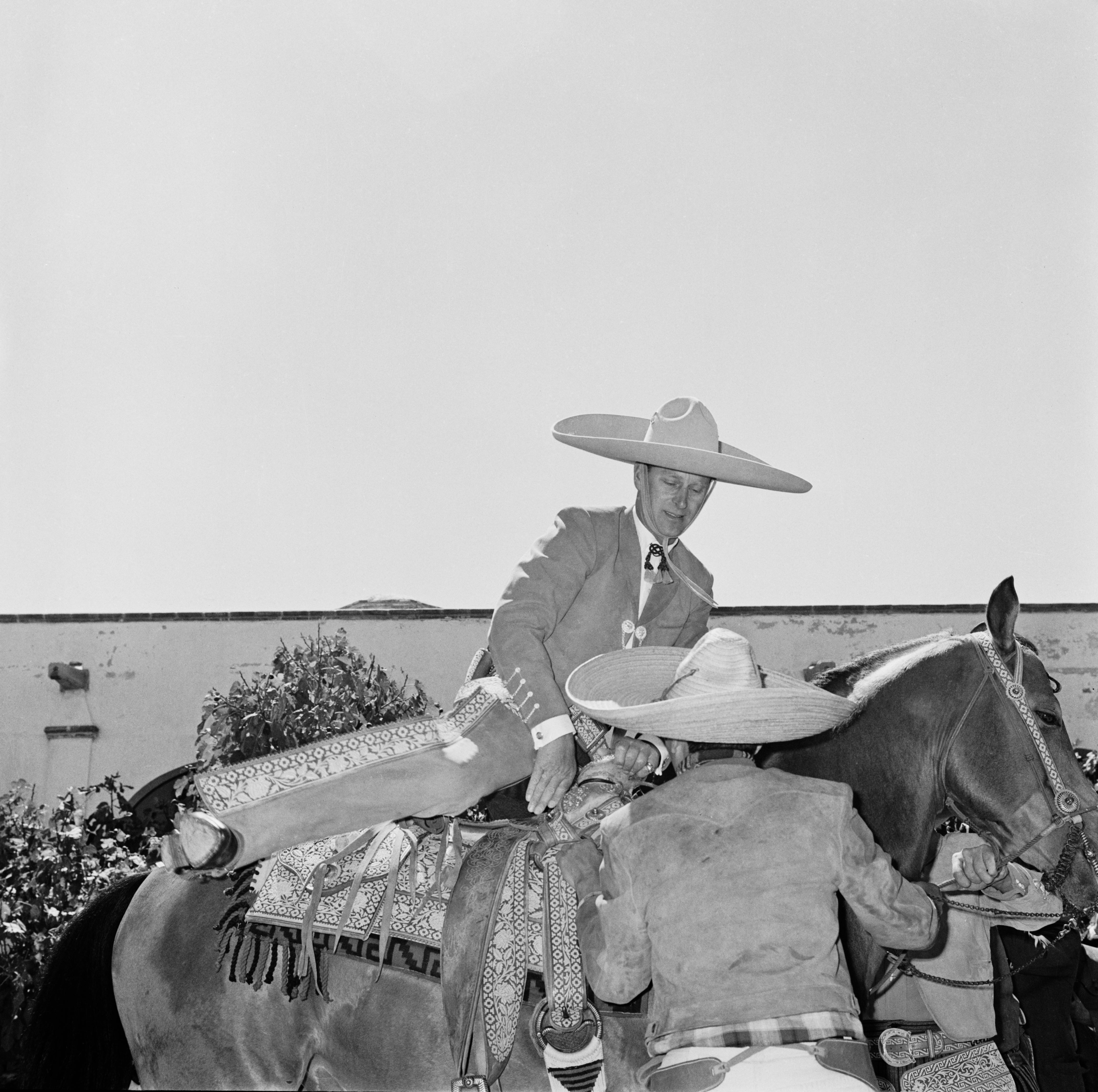 Hat stuff: The Duke of Edinburgh in a fun display as a caballero in Mexico in 1964