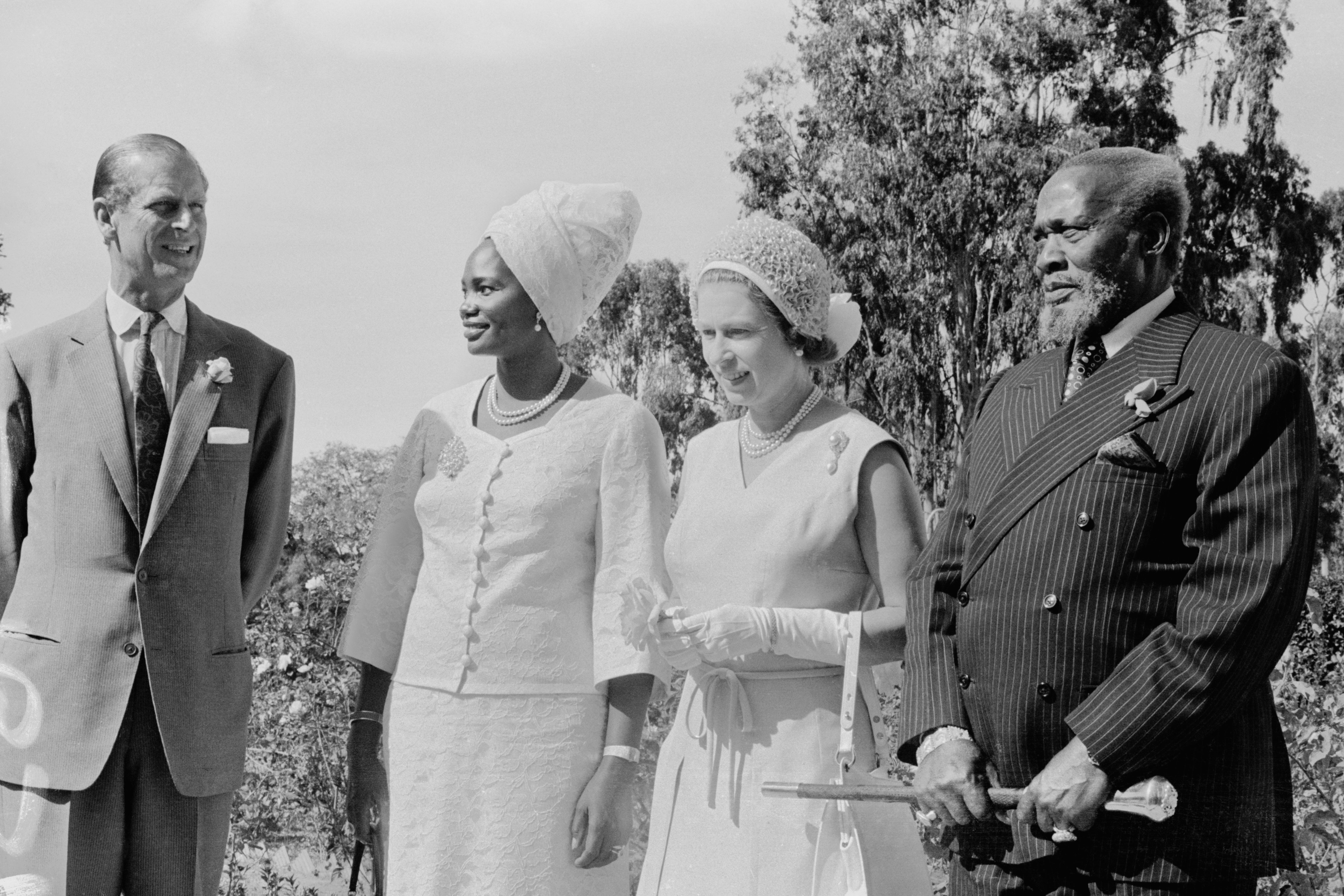 Prince Philip and the Queen visit Kenyan president Jomo Kenyatta and his wife Ngina in 1972