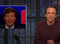 Seth Meyers mocks Tucker Carlson’s ‘hysterical’ rant