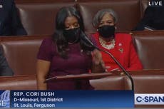 Squad member Cori Bush brands Trump ‘white supremacist-in-chief’