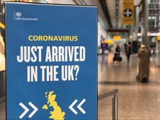 Covid infections from abroad 1 in 1,000 in December, says Grant Shapps