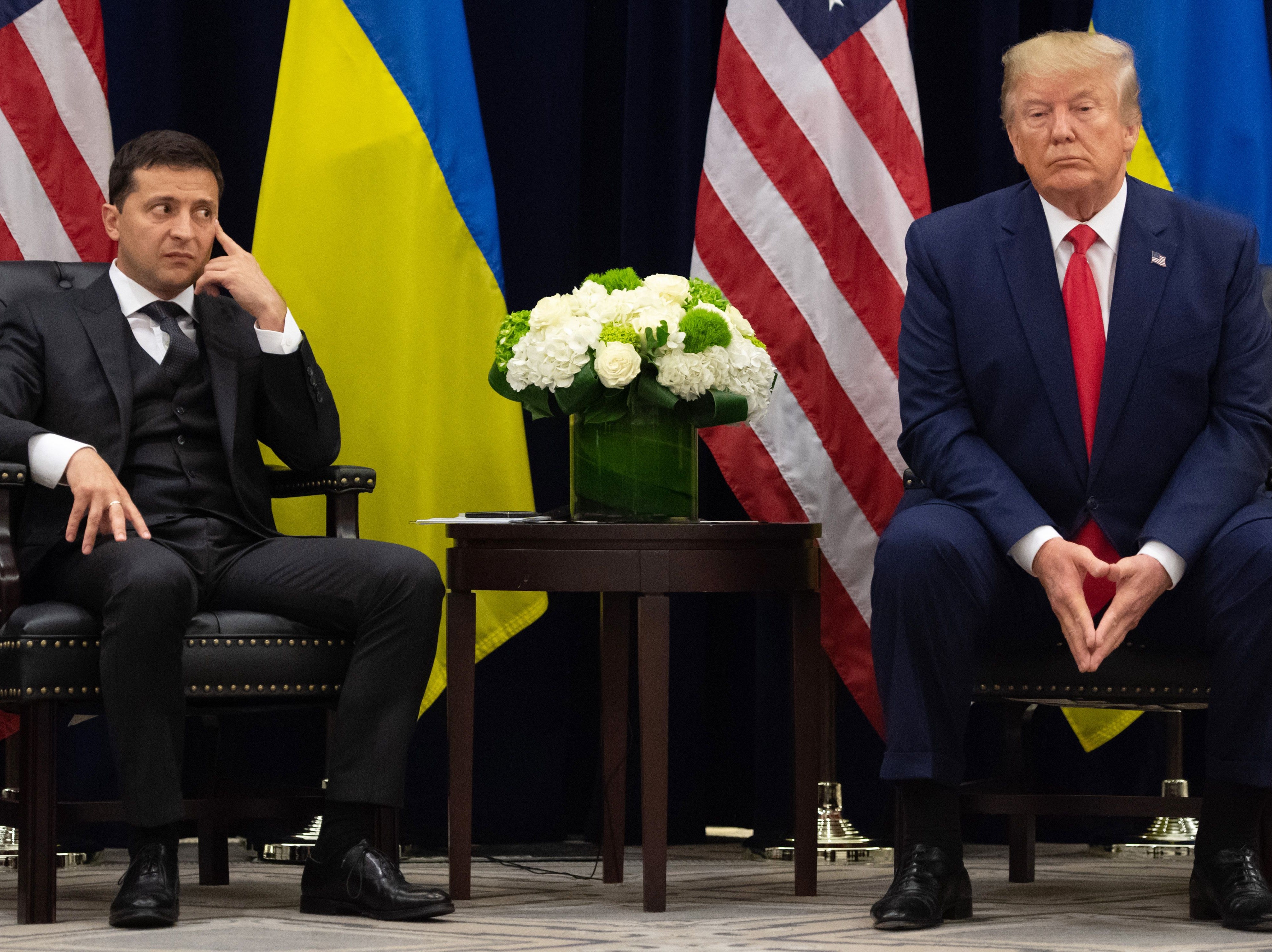 President Zelensky at a summit with the then President Trump in 2019