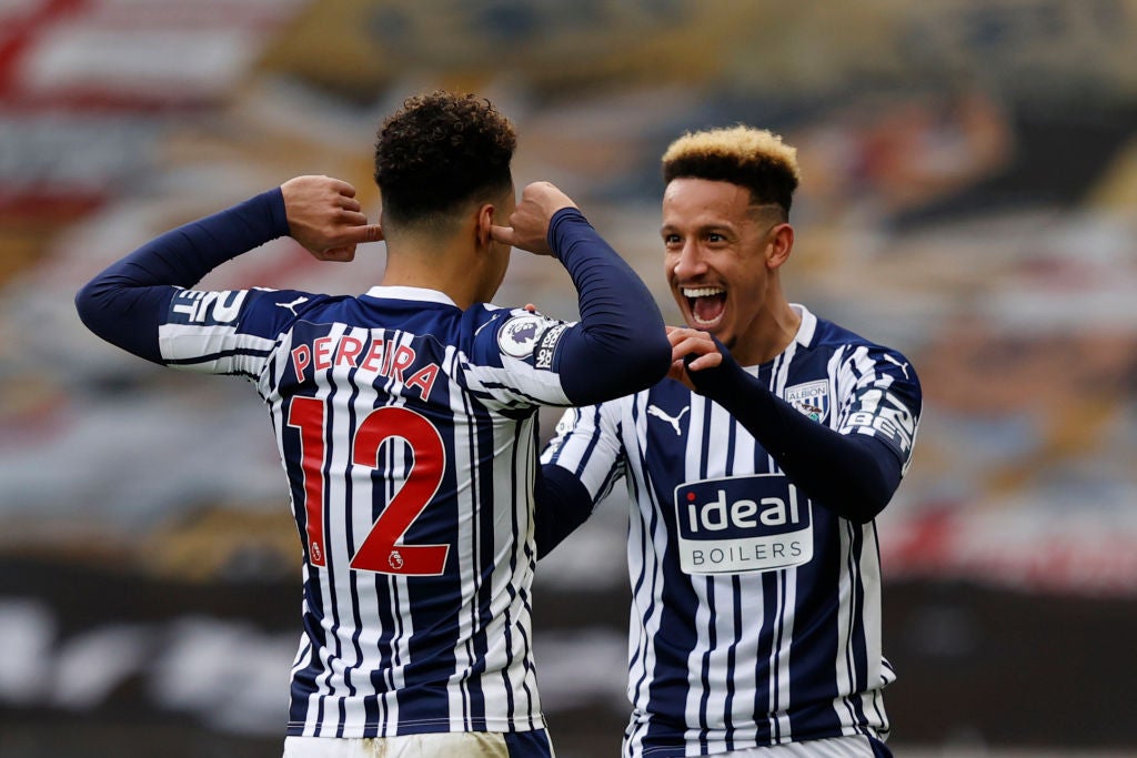 Matheus Pereira celebrates after scoring for West Brom