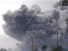 Indonesian volcano spews hot ash and smoke into sky