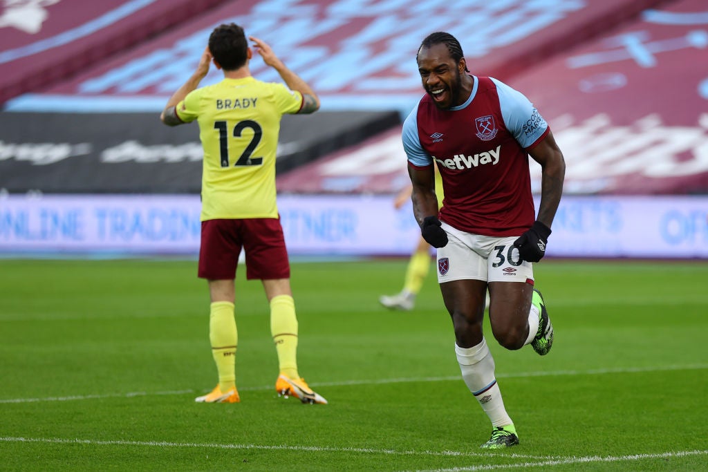 Michail Antonio celebrates for West Ham