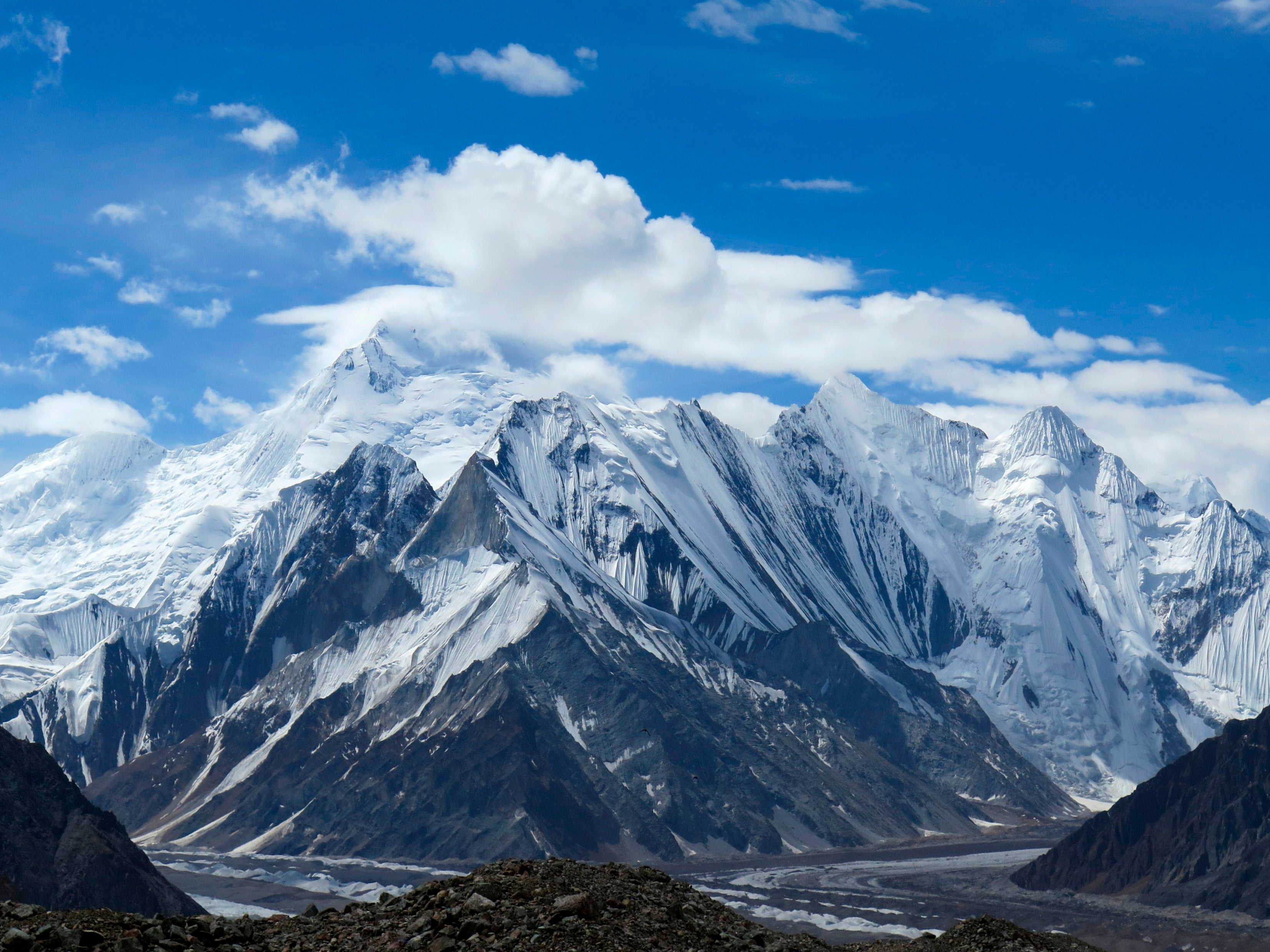 Nirmal ‘Nims’ Purja (centre, second from right), one of the climbers, is pictured on 5 January during the Puja ceremony before successfully attempting to climb K2