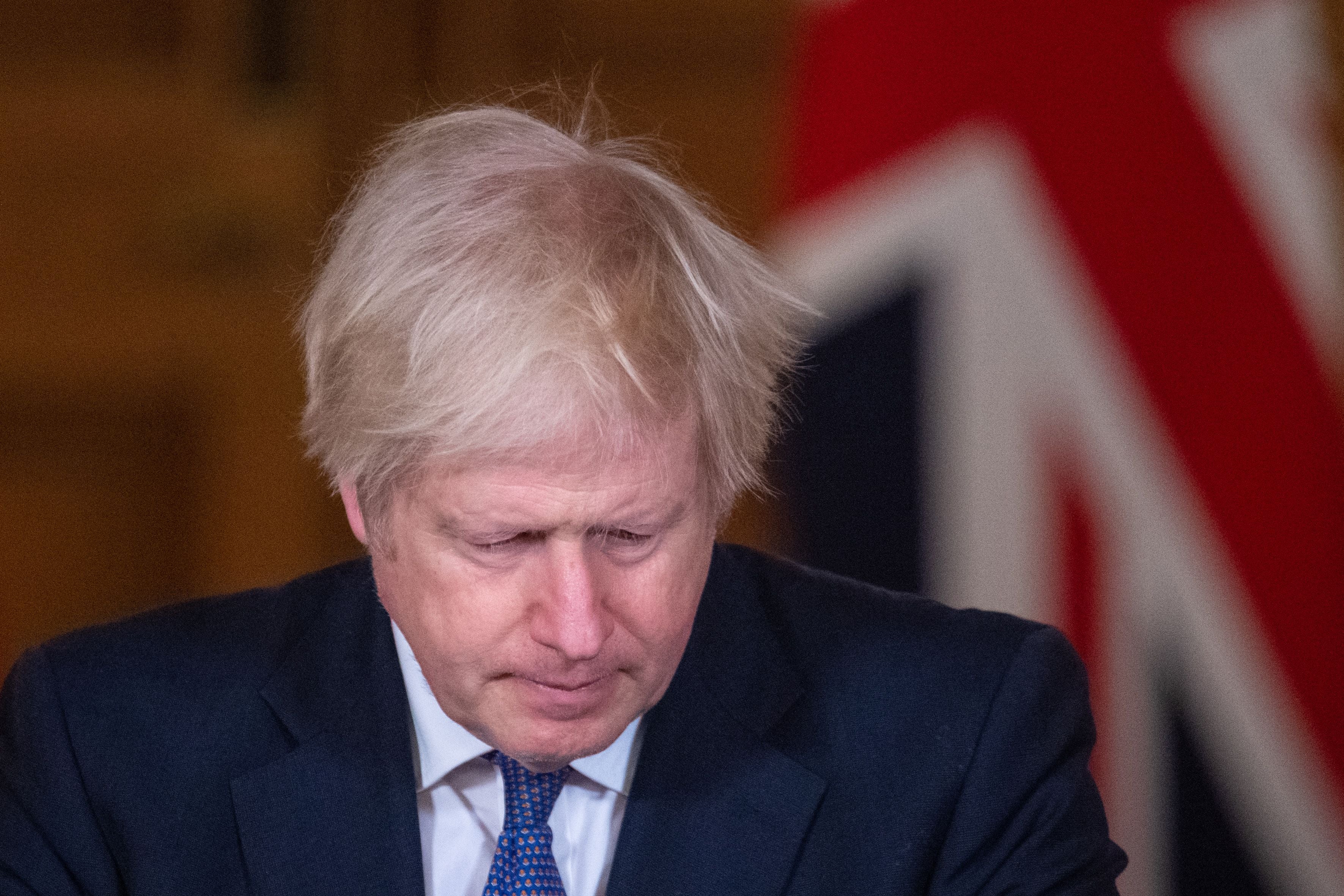 Boris Johnson hosts a virtual press conference on the coronavirus pandemic