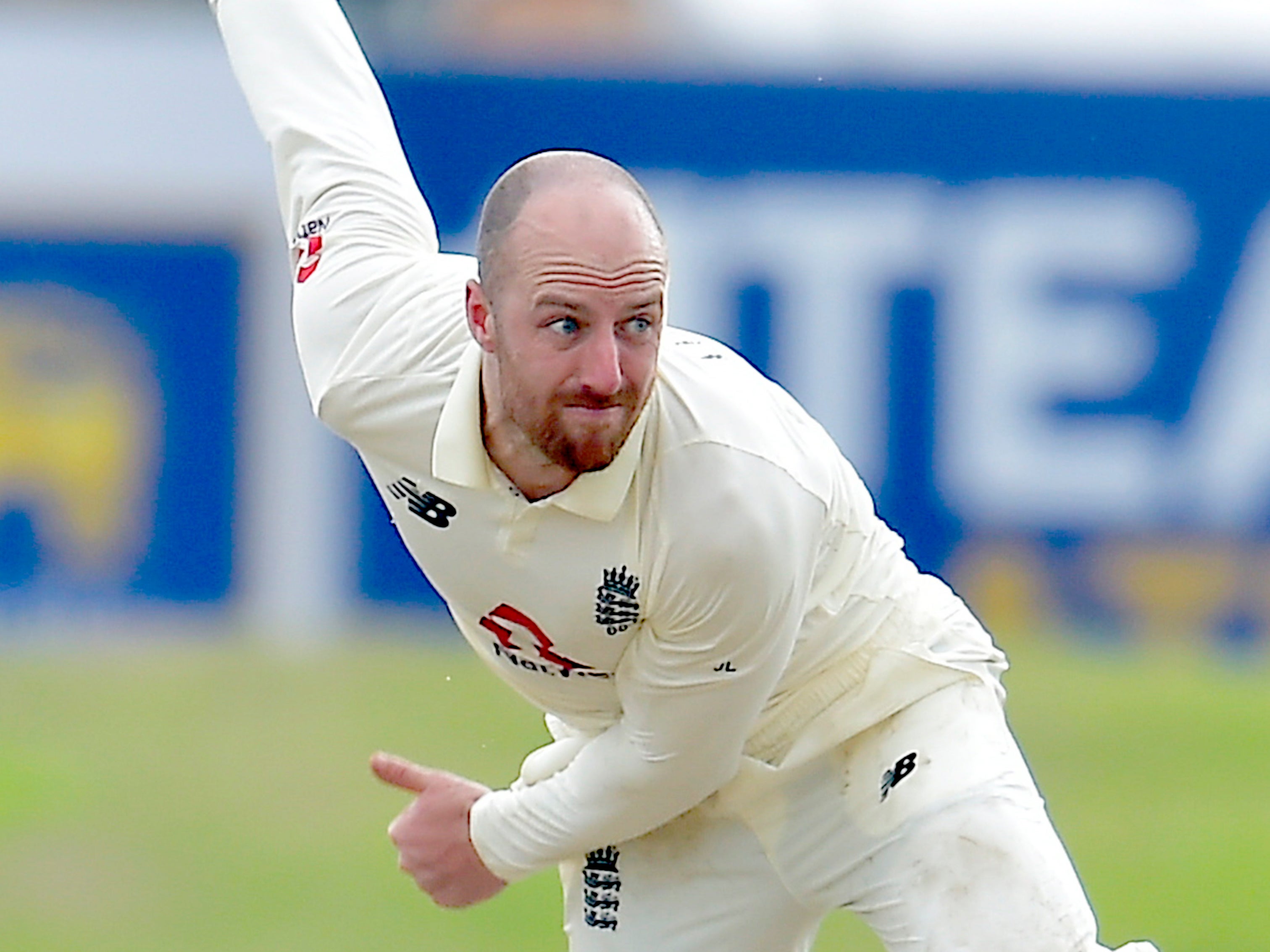 Jack Leach in action on day four