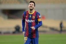 Messi sent off for first time in Super Cup defeat for Barcelona