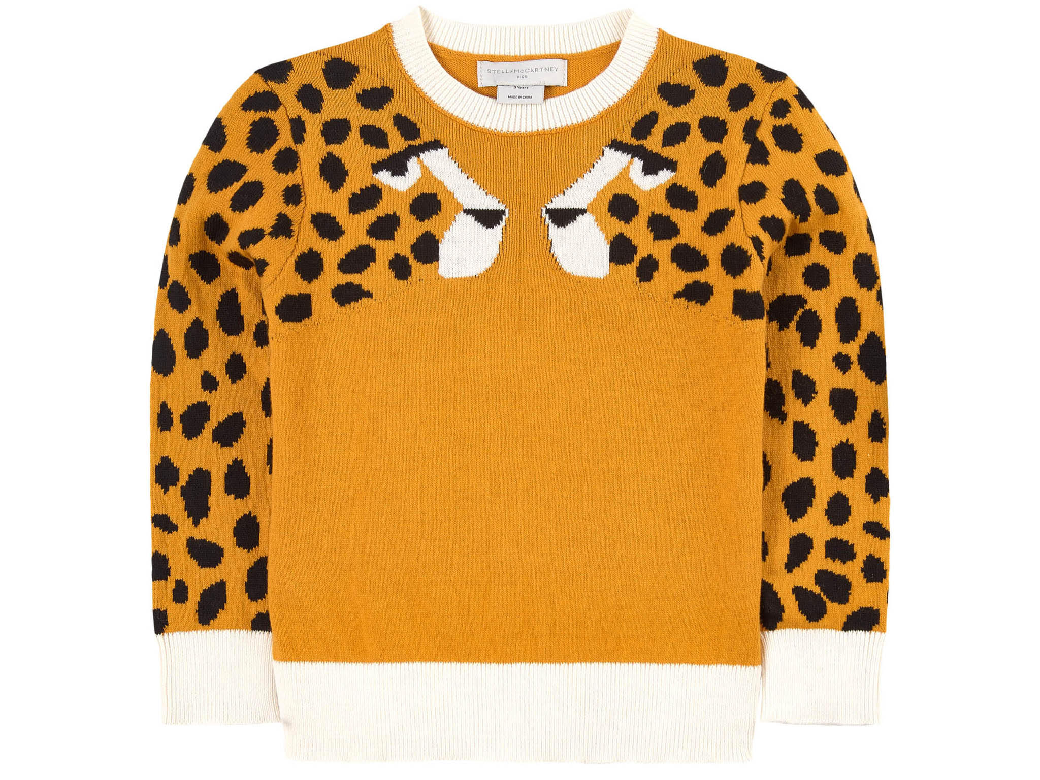 Stella McCartney Kids Orange Cheetah Intarsia Knit Jumper, IndyBest, Alex and Alexa.jpg