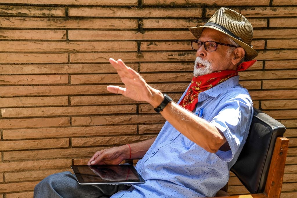 Kamala Harris’ uncle Dr Gopalan Balachandran during an interview in New Delhi in 2020