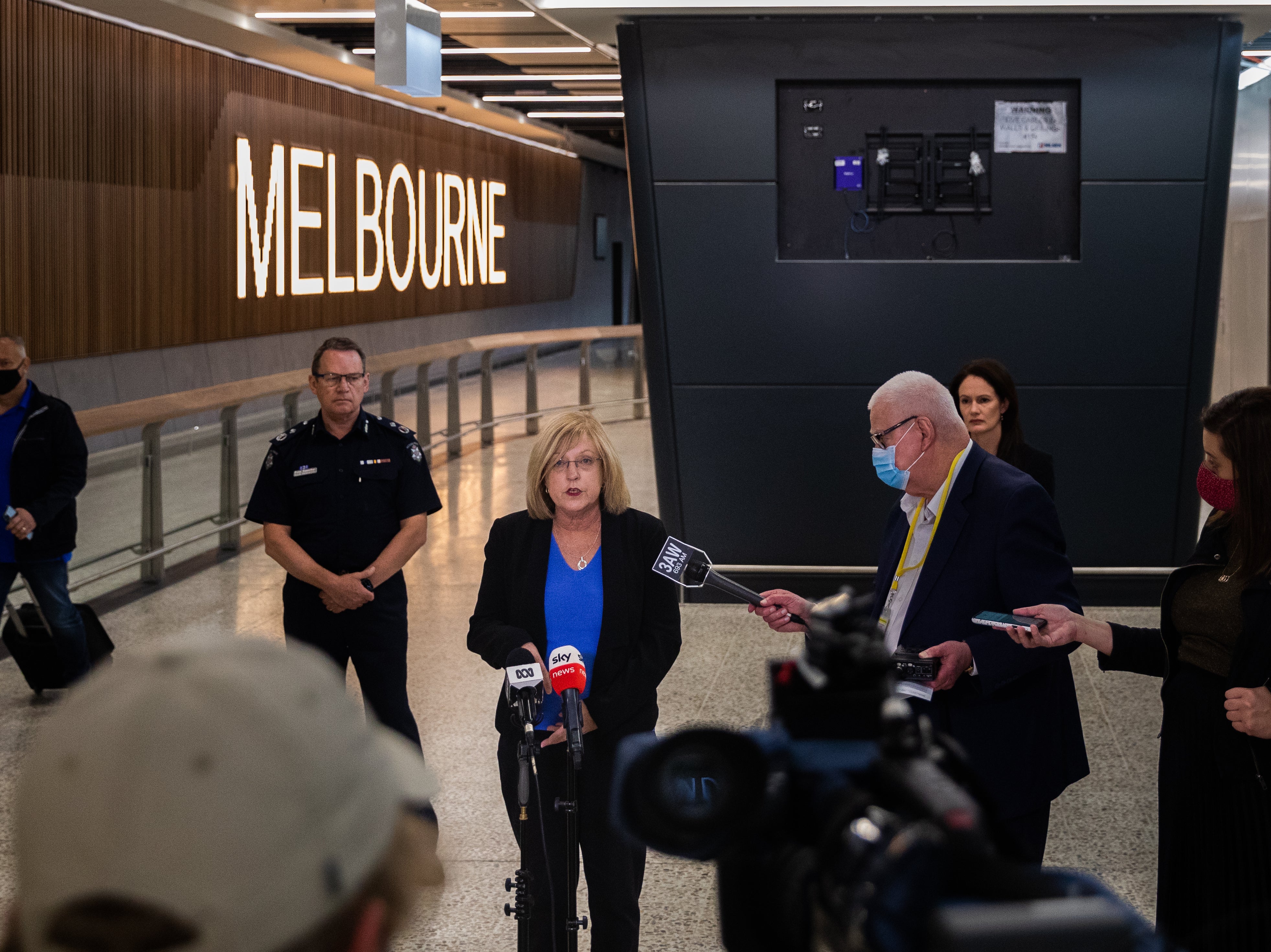 Victoria Police minister Lisa Neville speaks during a media conference