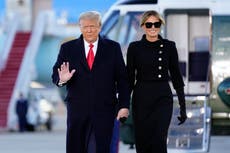 Dressed all in black, Melania says final goodbye to White House