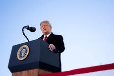 Trump bows out with fake news boasts