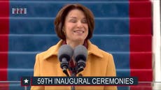 Amy Klobuchar gives stirring speech about Capitol riot as snow falls