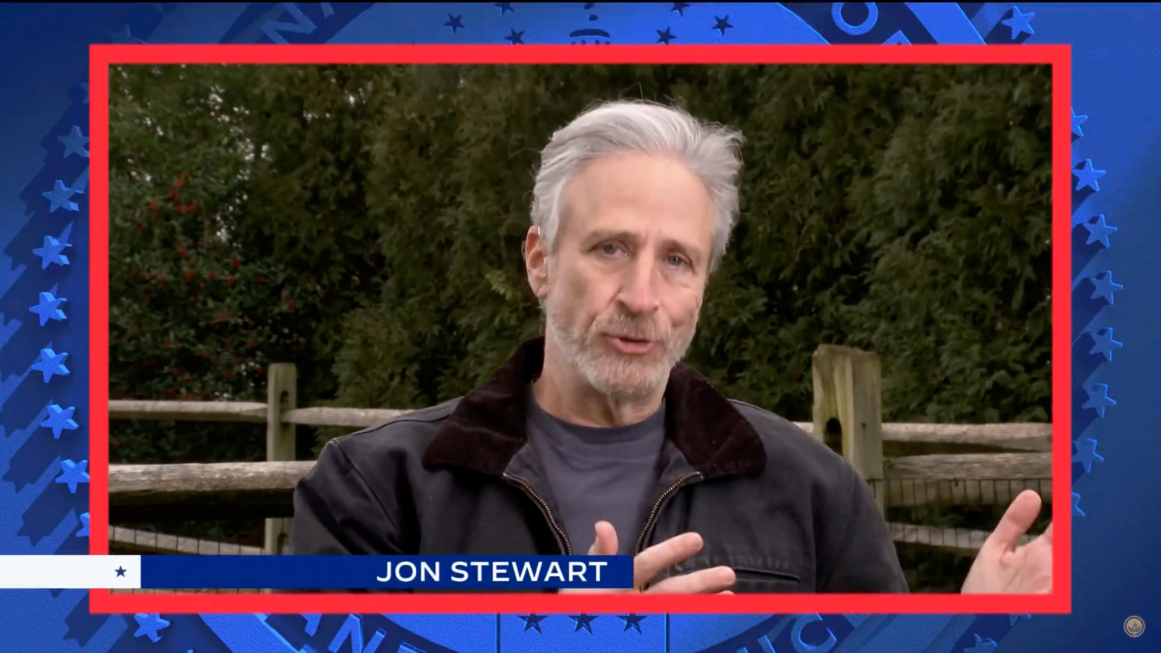 Comedian Jon Stewart introduced the Virtual Parade Across America for Joe Biden’s inauguration on 20 January 2021