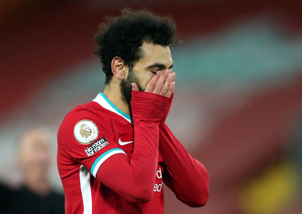 Mohamed Salah reacts after defeat to Burnley