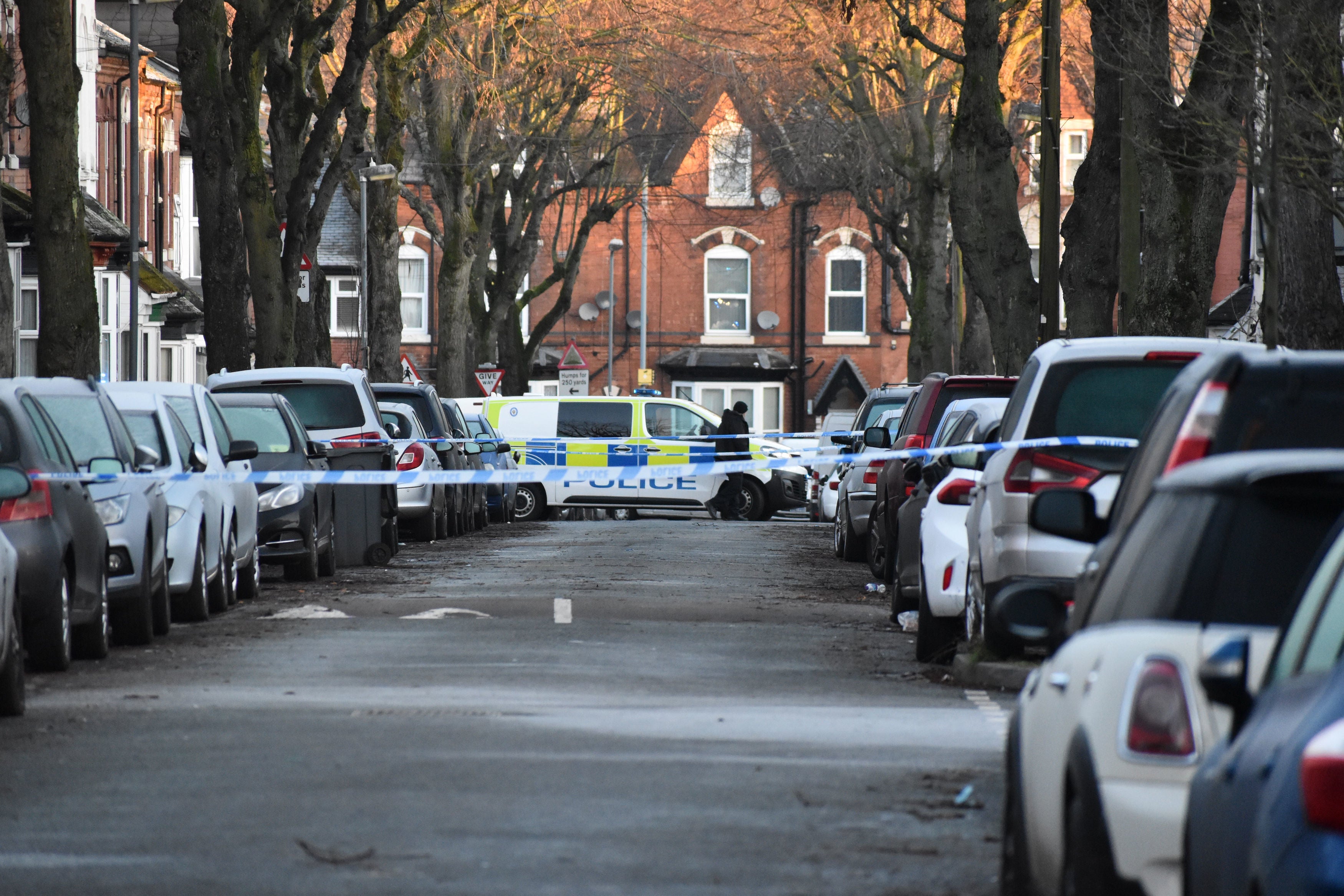 Police at the scene in Linwood Road, Handsworth, where a 15-year-old boy died on Thursday afternoon after being attacked by a group of youths.