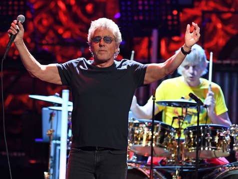 <p>Roger Daltrey and Zak Starkey performing with The Who</p>