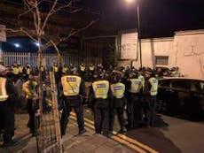 Police break up rave in east London as hundreds defy regulations