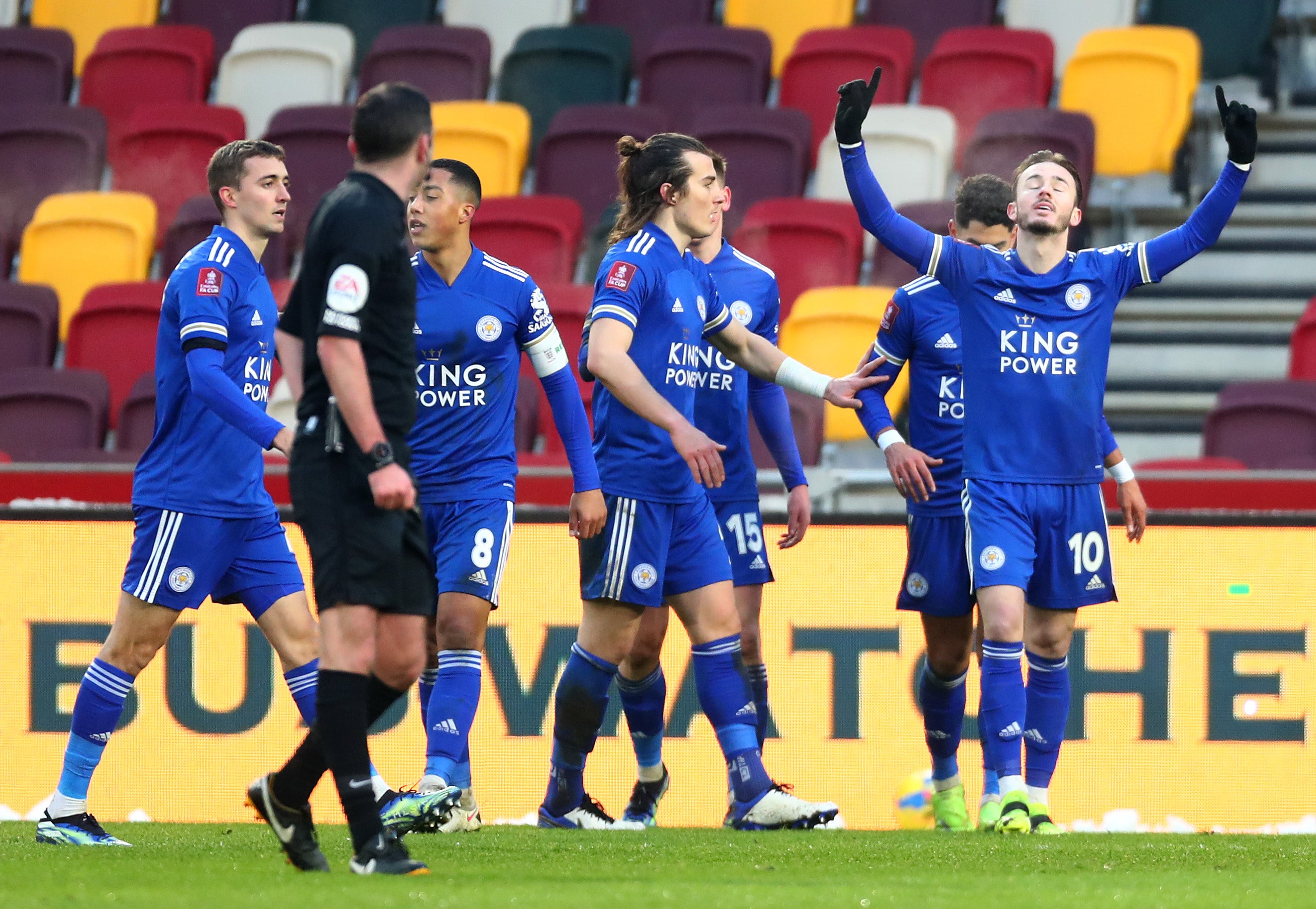 James Maddison celebrates after scoring against Brentford